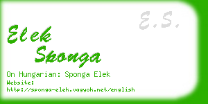elek sponga business card